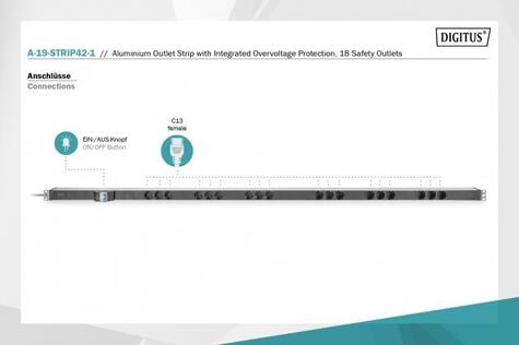 DIGITUS Professional A-19-STRIP42-1 - power distribution strip - 3.6 kW