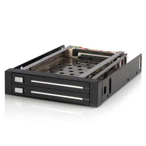 STARTECH 2.5" Trayless Hot Swap SATA Mobile Rack Backplane voor 2 schijven - Storage bay adapter - zwart