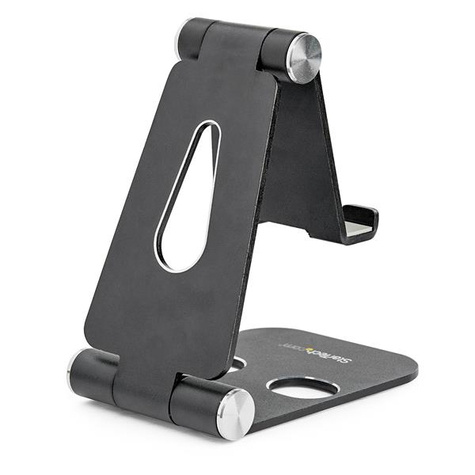 STARTECH Telefoonhouder / tablet houder - verstelbare/opvouwbare standaard - multi angle - aluminium - zwart (USPTLSTNDB)