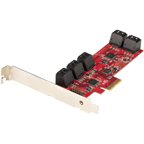 STARTECH STARTECH SATA PCIe Kaart, 10 Port PCIe SATA Uitbreidingskaart, 6Gbps, Low/Full Profile, Stacked SATA Connectors