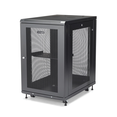 STARTECH STARTECH 19in 18U Server Rack Cabinet - 4-Post, Verstelbare Diepte 5 tot 76cm (2" - 30"), Rack Behuizing voor Netwerk Apparatuur