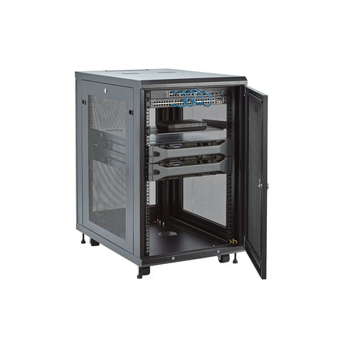 STARTECH 19in 18U Server Rack Cabinet - 4-Post, Verstelbare Diepte 5 tot 76cm (2" - 30"), Rack Behuizing voor Netwerk Apparatuur
