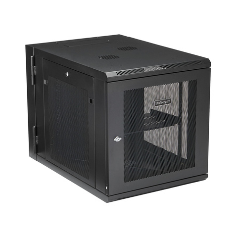 STARTECH 12U 19" Wandmonteerbaar Netwerk Cabinet, Diepte 61cm (24"), 4 Post, Afsluitbaar IT Rack met Schap, Geventileerd Data Rack voor Switch