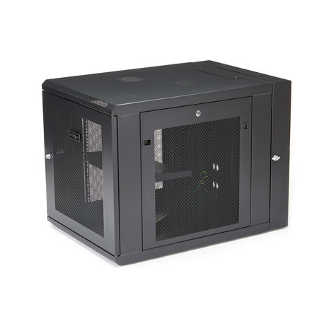 STARTECH 12U 19" Wandmonteerbaar Netwerk Cabinet, Diepte 61cm (24"), 4 Post, Afsluitbaar IT Rack met Schap, Geventileerd Data Rack voor Switch