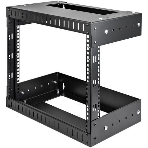 STARTECH 8U 19" Wandmonteerbaar Netwerk Rack, Verstelbare Diepte 30 tot 51cm, 2 Post Open Frame Rack