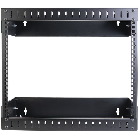 STARTECH 8U 19" Wandmonteerbaar Netwerk Rack, Verstelbare Diepte 30 tot 51cm, 2 Post Open Frame Rack