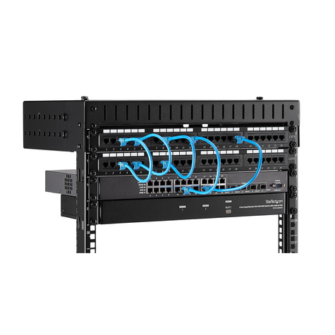 STARTECH 8U 19" Wandmonteerbaar Netwerk Rack, Verstelbare Diepte 30 tot 51cm, 2 Post Open Frame Rack