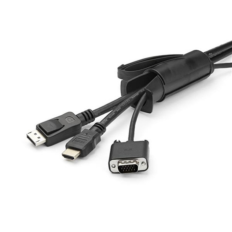 STARTECH 1,5 m kabelhoes - spiraal - inclusief kabelklem - 25 mm diameter - zwart (CMSCOILED) - Omhulselkit voor kabel - zwart - 1.5 m