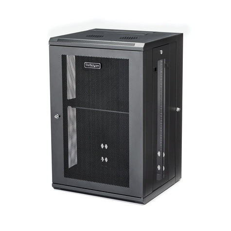 STARTECH 18U 19" Wandmonteerbaar Netwerk Cabinet, Diepte 40cm (16"), Afsluitbaar IT Rack voor Netwerk Switch/Apparatuur
