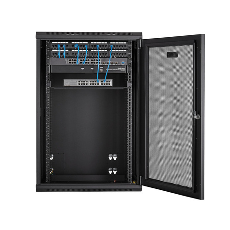 STARTECH 18U 19" Wandmonteerbaar Netwerk Cabinet, Diepte 40cm (16"), Afsluitbaar IT Rack voor Netwerk Switch/Apparatuur