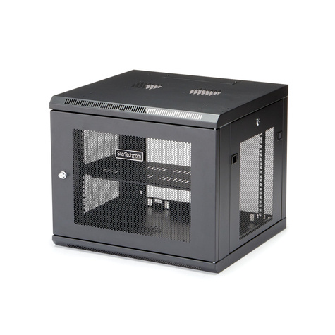 STARTECH "9U Wall Mount Server Rack Cabinet - 4-Post Adjustable Depth (2"" to 19"") Network Equipment Enclosure with Cable Management