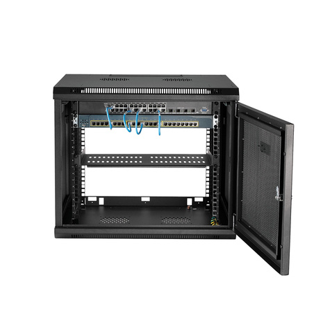 STARTECH "9U Wall Mount Server Rack Cabinet - 4-Post Adjustable Depth (2"" to 19"") Network Equipment Enclosure with Cable Management