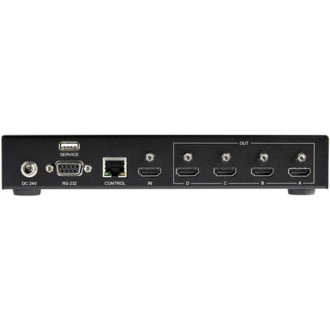 STARTECH 2x2 video wall controller 4K 60Hz display - HDMI 2.0 - 1 in 4 uit video wall splitter - RS-232 seriële bediening (ST124HDVW)