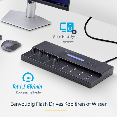 STARTECH 1:15 Standalone USB duplicator en wisser - voor USB Flash Drives - Flash Drive kopieerder - USB-stationduplicator - 15 bays - TAA Compliant