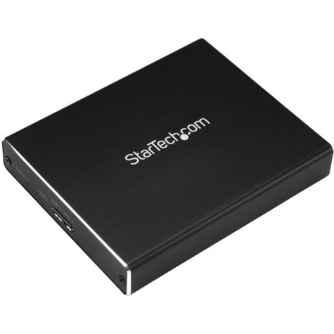 STARTECH Dubbele sleuf schijfbehuizing voor M.2 SATA SSDs - USB 3.1 (10Gbps) - RAID - Aluminium - Flash opslagarray