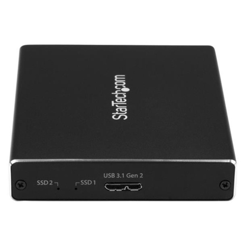 STARTECH Dubbele sleuf schijfbehuizing voor M.2 SATA SSDs - USB 3.1 (10Gbps) - RAID - Aluminium - Flash opslagarray