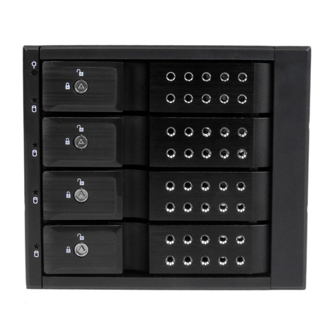 STARTECH 4-bay aluminium trayless hot-swappable mobile rack backplane voor 3,5 inch SAS II/SATA III - 6 Gbps HDD - Mobiel opslagrek - 2.5" - zwart