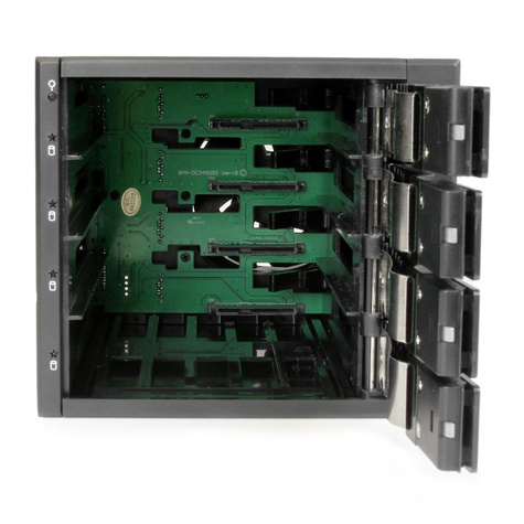 STARTECH 4-bay aluminium trayless hot-swappable mobile rack backplane voor 3,5 inch SAS II/SATA III - 6 Gbps HDD - Mobiel opslagrek - 2.5" - zwart