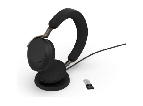 Jabra Evolve3 75 UC, Link390a, Black,  With wireless charging pad