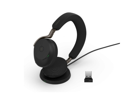 Jabra Jabra Evolve3 75 MS, Link390a, Black With wireless charging pad