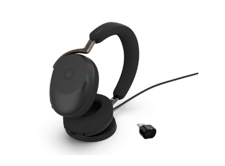 Jabra Evolve3 85 MS, Link390c, Black With wireless charging pad
