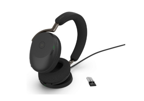 Jabra Jabra Evolve3 85 MS, Link390a, Black With wireless charging pad
