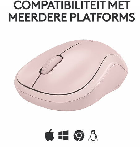Logitech M240 Silent - Muis - rechts- en linkshandig - optisch - 3 knoppen - draadloos - Bluetooth - roze