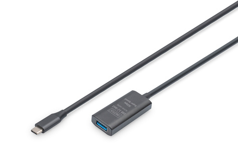 DIGITUS Actieve USB-C-verlengkabel, 5m 5G, USB 3.2 Gen1, USB-C - USB-A (M/V)