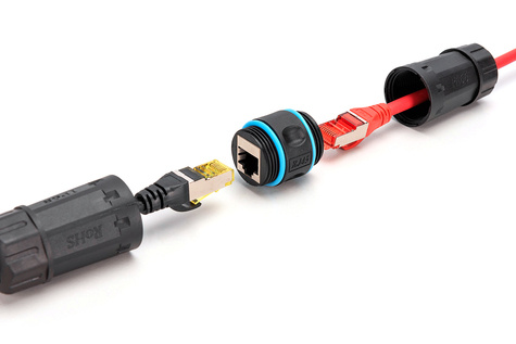 DIGITUS CAT 6A Outdoor connector, IP68 protection RJ45 to RJ45 connection