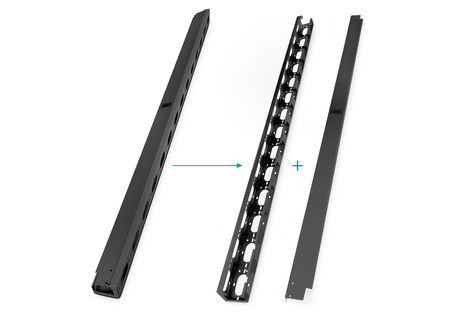 DIGITUS 42U vertical cable management ducts 1865x93x82 mm, set= 2 pieces, black (RAL 9005)