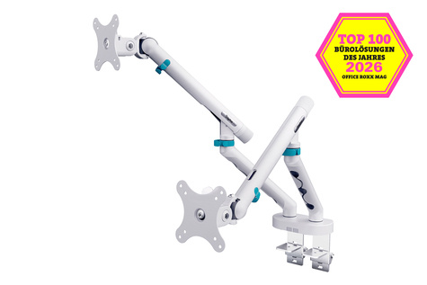 DIGITUS DIGITUS Dubbele monitorbeugel, 2x 35", 2x 10 kg Mechanische veer, VESA: 75x75, 100x100, wit