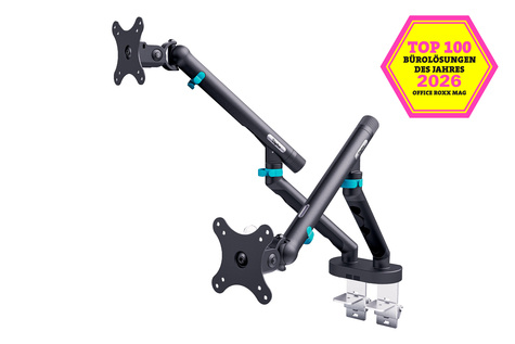 DIGITUS DIGITUS Dubbele monitorbeugel, 2x35", 2x10 kg Mechanische veer, VESA: 75x75, 100x100, zwart