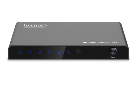 DIGITUS 3x1 HDMI schakelaar, 8K/60Hz (4:4:4), HDR, HDCP 2.3