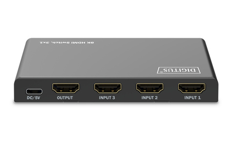 DIGITUS 3x1 HDMI schakelaar, 8K/60Hz (4:4:4), HDR, HDCP 2.3