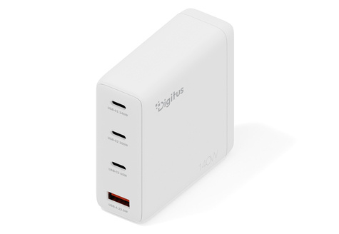 DIGITUS DIGITUS USB GaN oplader, 140W 3x USB-C, 1x USB-A, wit
