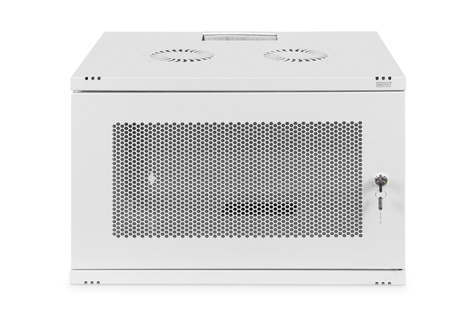 DIGITUS 7U wandbehuizing, SOHO, niet gemonteerd 370x540x400 mm, geperforeerde voordeur, grijs