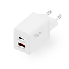 DIGITUS USB-oplader GaN 45W, 1x USB-C, 1x USB-A wit