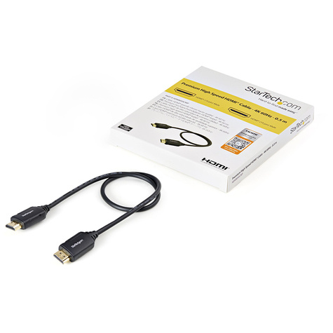 STARTECH 50 cm Premium High Speed HDMI kabel met ethernet - 4K 60Hz - 0,5 m - gecertificeerde HDMI kabel
