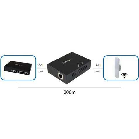 STARTECH 1 poorts Gigabit PoE+ Extender - 802.3at en 802.3af - 100m - Power over Ethernet Extender - PoE Repeater / Verlenger
