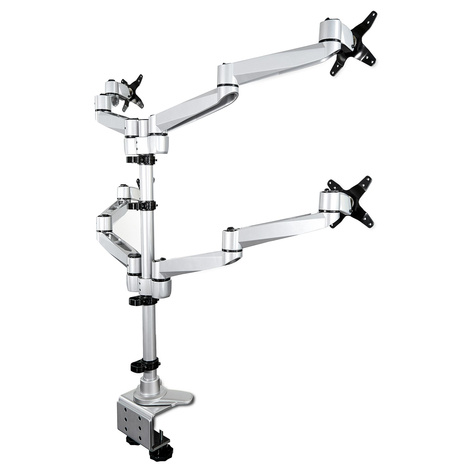 STARTECH Monitor arm voor 4 schermen tot 27" - volledig beweegbaar - bureau/doorvoergat bevestiging - premium (ARMQUADPS)