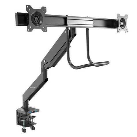 STARTECH Dual monitor arm met ingebouwde 2 poorts USB 3.0 en audio passthrough - ondersteunt 2 monitoren tot 30" volledig beweegbaar