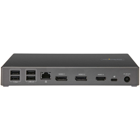 STARTECH USB C Dock - Triple 4K Monitor USB Type-C Docking Station - 100W Power Delivery