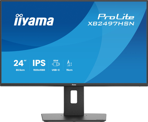 Iiyama Iiyama 24iWIDE LCD 1920 x 1080 100 Hz IPS panel LED Bl. Adaptive Sync USB-Hub(2xOut v3.2 +2xUSB-C(7 5 Watt)) Pivot Height Adjust.(15cm) 350 cd/m1500:1 Static ContrastD