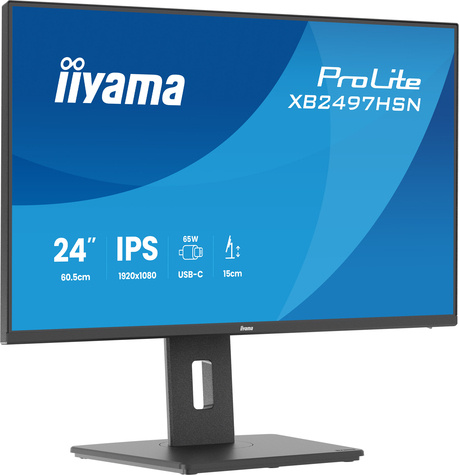 Iiyama 24iWIDE LCD 1920 x 1080 100 Hz IPS panel LED Bl. Adaptive Sync USB-Hub(2xOut v3.2 +2xUSB-C(7 5 Watt)) Pivot Height Adjust.(15cm) 350 cd/m1500:1 Static ContrastD