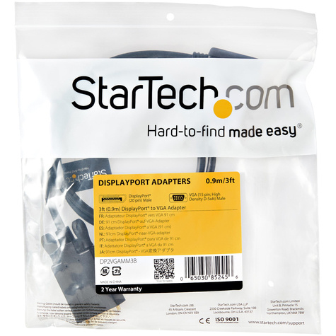 STARTECH 3ft DisplayPort to VGA Adapter Cable - 1920x1200 - Active DisplayPort (DP) Computer or Laptop