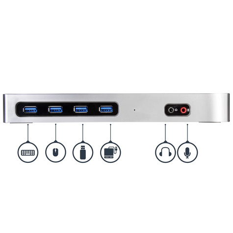 STARTECH Dual-4K monitor laptop docking station - USB-C - 2x HDMI, 2x DP, of HDMI  DP 60Hz - USB 3.0