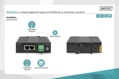 DIGITUS POE Injector up to 85W