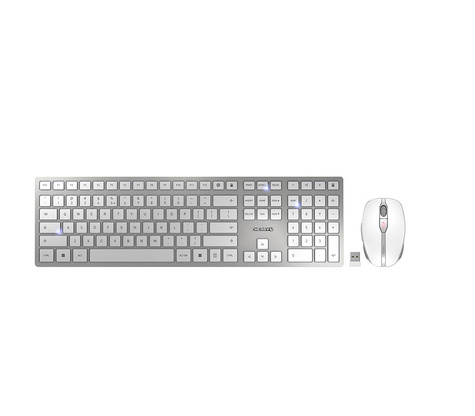 Cherry DW 9100 SLIM - Desktop set - Wireless - QWERTY - Silver/White