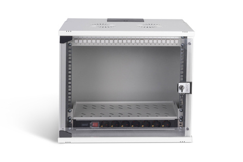 DIGITUS 19" netwerkset, 9U wandbehuizing en accessoires, gr SOHO Pro-versie, niet gemonteerd