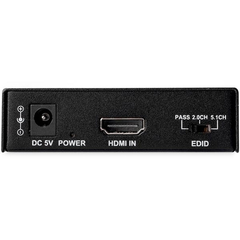 STARTECH 4K HDMI audio extractor - 4K 60Hz - HDMI audio re-embedder - Toslink optical audio - Dual RCA audio - audio splitter